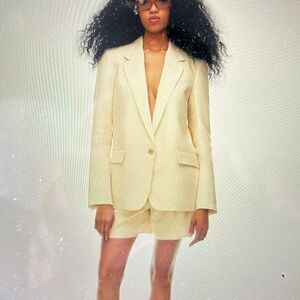 Aritzia New Generation Linen Blazer White Blazer